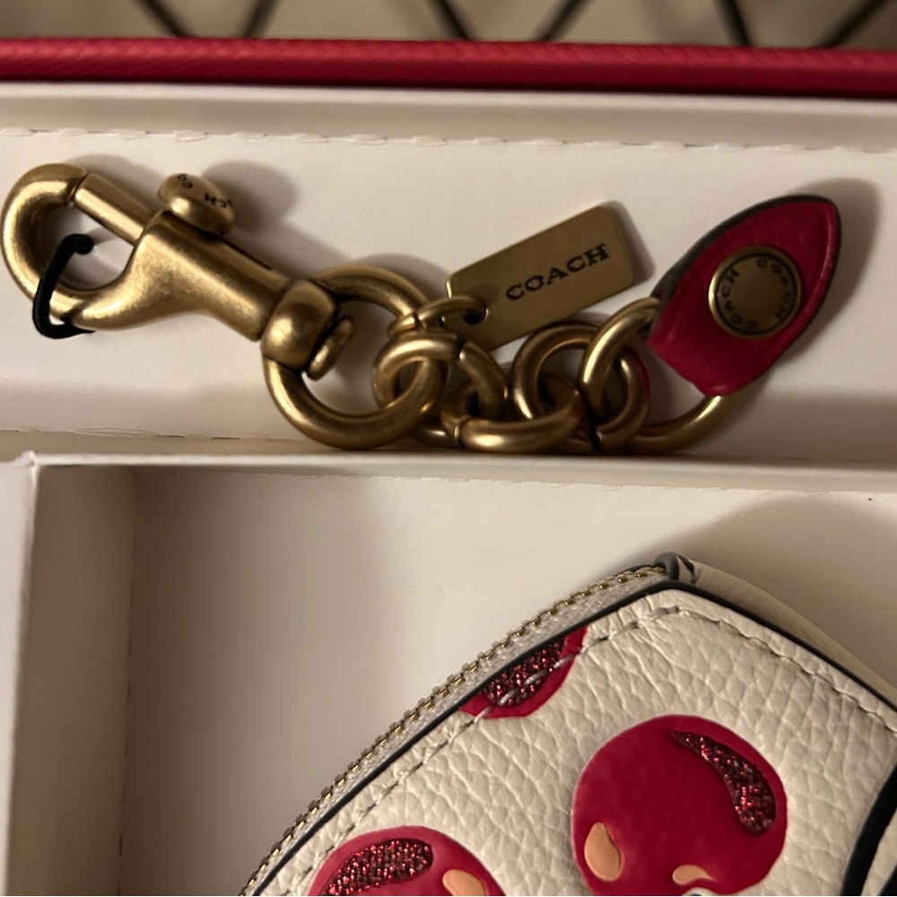Coach Boxed Cherry Print Coin Purse NWT - Picture 5 of 8